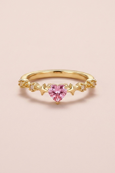 Happy Vibes خاتم العلاقة باللون الفضي وحجر الزركون قابل للتعديل بأي حجم