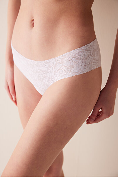 Penti #İzbırakmaz Invisible Laser Cut Lacy Cheeky Dantel Beyaz Hipster Külot