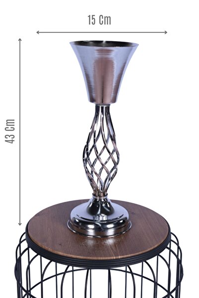 Yapay Çiçek Sitesi Metal Decorative Twisted Candlestick Flower Holder Vase Si...