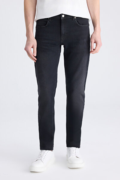 Twn Super Slim Fit Anthracite Cotton Denim Trousers