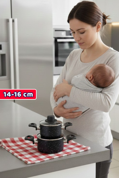 VENETTO Mini Granite Cookware Set 12-14 cm / 14-16 cm (Food Pot)