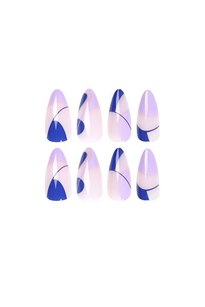 TipsArt Mor Lila 24’lü Takma Tırnak Seti & Zararsız Yapıştırıcı