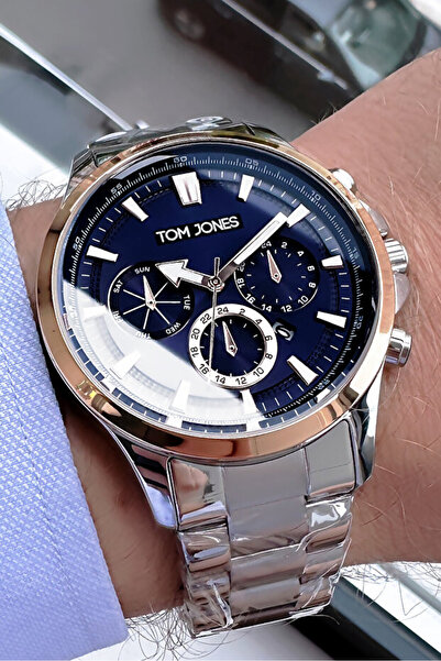 Tom Jones Erkek Kol Saati 3 Atm Su Geçirmez Gümüş Renk Çelik Kordon Cbk641