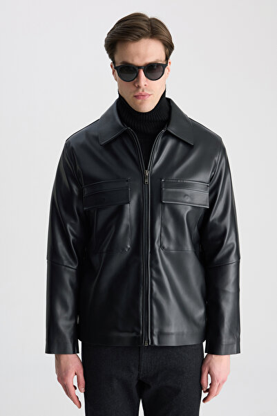 Twn Relaxed Fit Black Coat