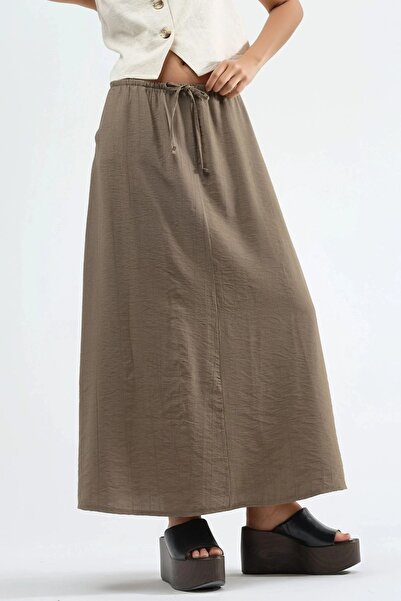 Hiccup High Waist Textured Long Skirt