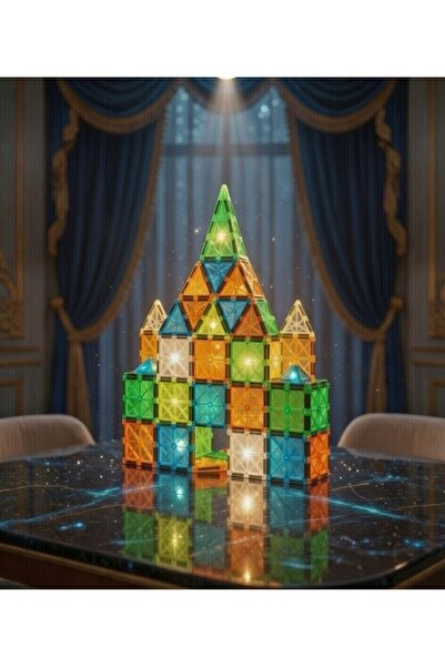 PURE & GLOW HOME Işıklı Manyetik Bloklar 73 Parça 3D – STEM Eğitici Set