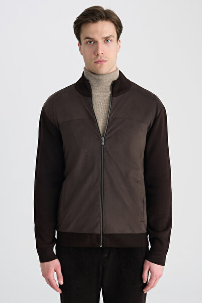 D'S Damat Ds Damat Regular Fit Brown Plain Knitwear/Mantle