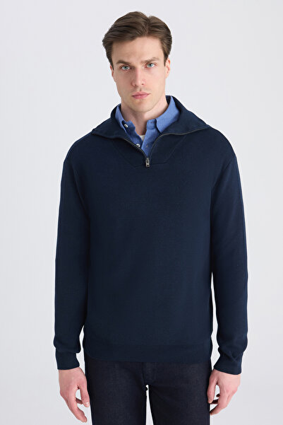 Twn Pulover Slim Fit Bleumarin