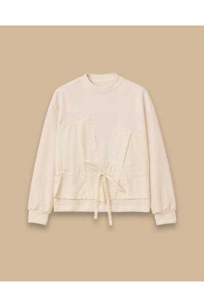 SCL Çift Kumaşlı Bağcıklı Sweatshirt