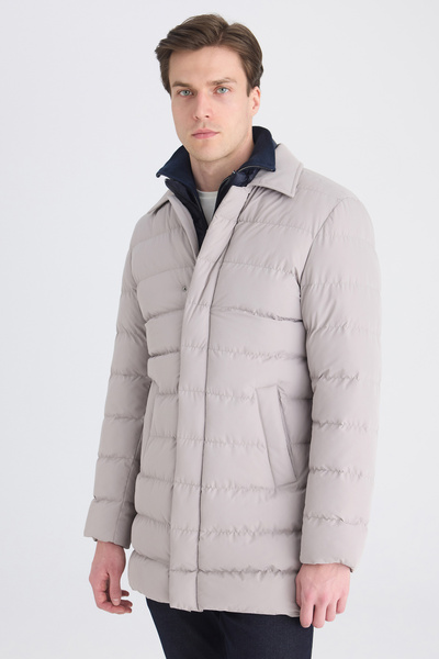 D'S Damat Ds Damat Regular Fit Stone Plain Coat