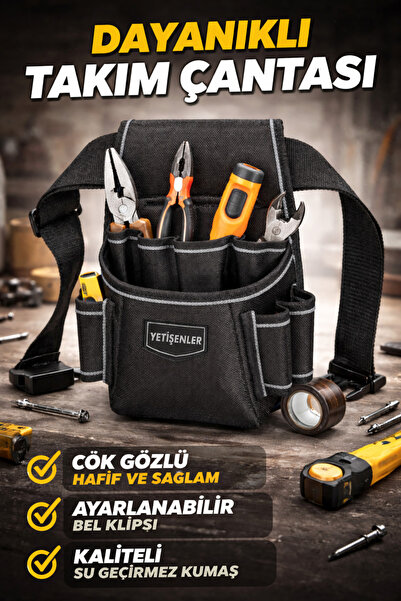 YETİŞENLER Reflektörlü Bel Alet Çantası Çok Gözlü Bel Tipi Takım Çantası Tesi...