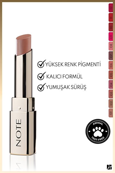 NOTE Iconic Matte Lipstick Kalıcı Mat Ruj 102 Soulmate - Nude