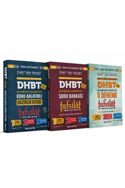 Yedi Beyza Yayınları Dhbt Kazandıran Efsane Tafsilât Seti (KONU SORU DENEME) ...