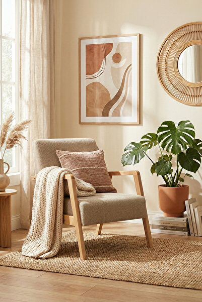 Zem Pavia Berjer Natürel Ahşap, Sütlü Kahve