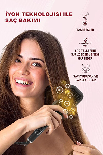 VERYFİT Profesyonel Saç Düzleştirici Tarak Seramik Taban 210 Derece Isı Ayarl...