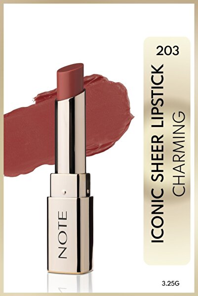 NOTE Iconic Sheer Lipstick Nemlendirici Parlak Ruj 203 Charming - Nude