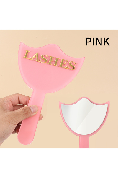 Choice مرآة احترافية وردية اللون لتطويل الرموش - زجاج عالي الوضوح، مع مقبض لت...