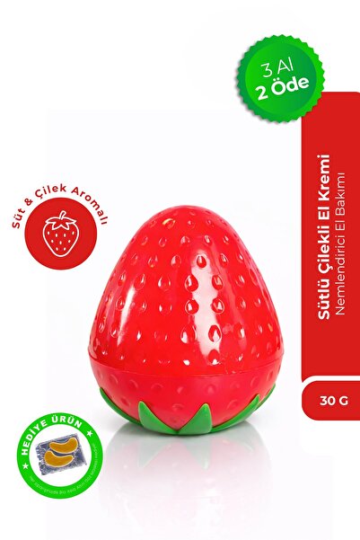 Bio Asia Sütlü Çilek El Kremi – Yumuşatıcı, Mis Kokulu Yoğun Nemlendirme 30 gr