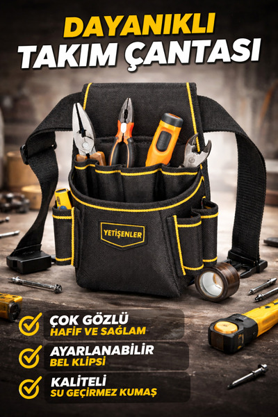 YETİŞENLER Bel Çantası Çok Gözlü Bel Tipi Takım Çantası Profesyonellerin Tesi...