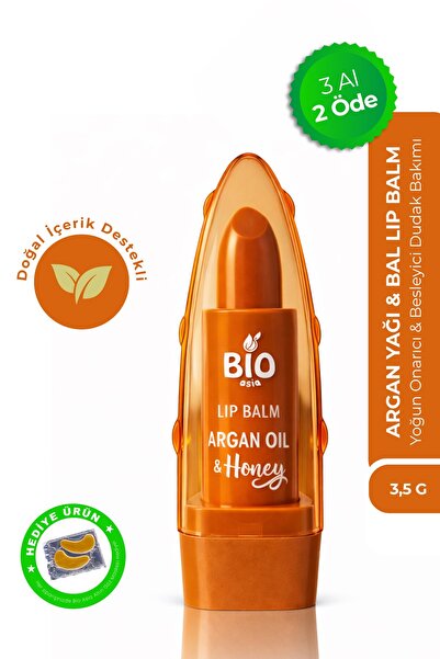 Bio Asia Argan Yağı & Bal & Aloe Vera Lip Balm – Yoğun Onarım Etkili Doğal Du...