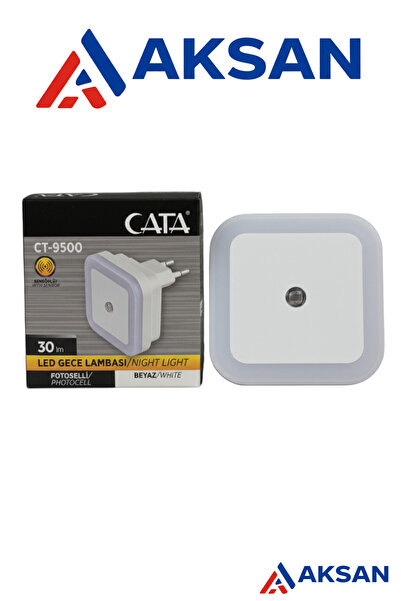Cata CT-9500 Fotoselli Sensörlü LED Gece Lambası –Priz Tipi,Otomatik Yanan Ak...