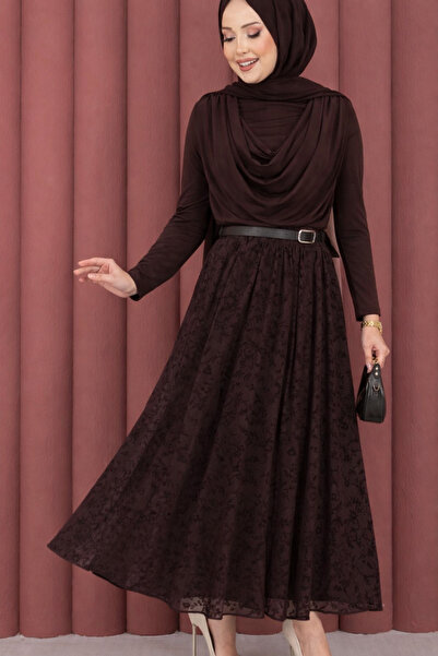 Nursay Jointed Blouse Flock Lace Skirt Set