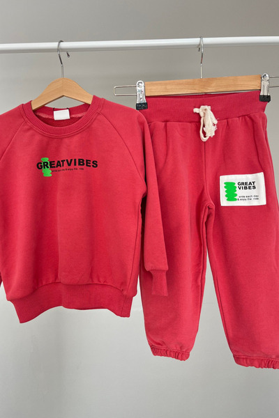 Zuma Kids Unisex Mercan 3 Thread Non-Sharded Tracksuit Set
