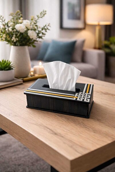 LAZORİAE Wood & Plexiglass Napkin Box 8*12*22 cm