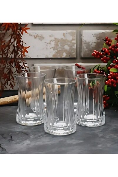 LAV كوب شاي زجاجي كلاسيكي 5 أشخاص، سعة 115 مل