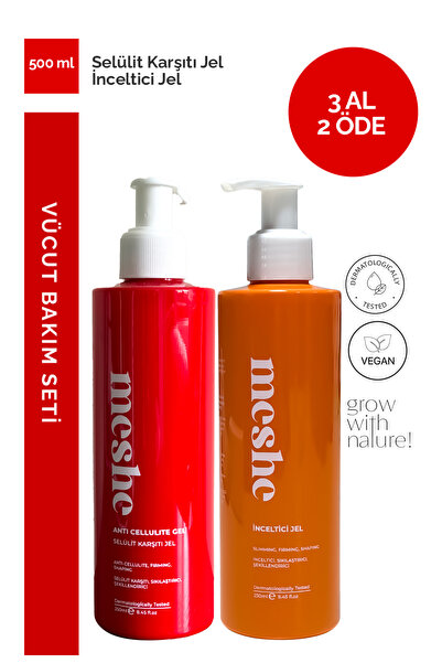 Meshe Slim Jel & Anti Selülit Jel İkili Set | Sıkılaştırıcı ve Pürüzsüz Görün...