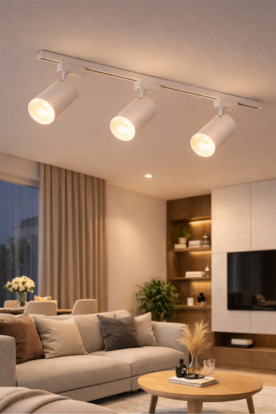 Hero Led 3 Adet 30w Led Ray Spot Lamba 1 Metre Raylı Mağaza Ve Vitrin Armatür...