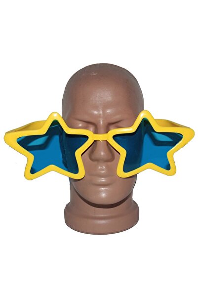 Pandoli Partidolu Süperstar Yıldızlı Parti Gözlüğü Sarı Renk