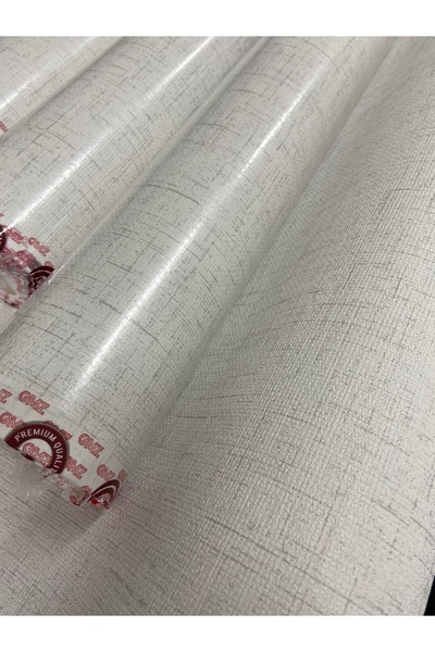 KOÇ YAPI DEKOR Tutkal Hediye 16 M2 Simli beyaza Gri Keten Desen Silinebilir D...