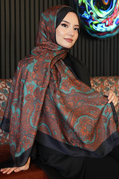 AFVENTE Paisley Pattern Turquoise Soft Cotton Shawl