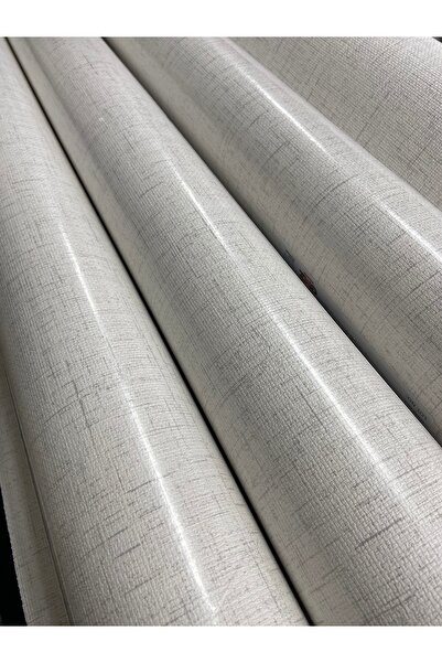 KOÇ YAPI DEKOR Tutkal Hediye 16 M2 Simli beyaza Gri Keten Desen Silinebilir D...