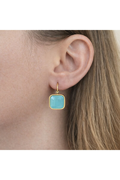 nerora Blue Vintage Stone Tarnish Stainless Steel Earrings