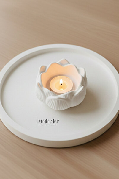 Luminolier Dekoratif Lotus Kase – El Yapımı Takı Tabağı & Tealight Mumluk | M...