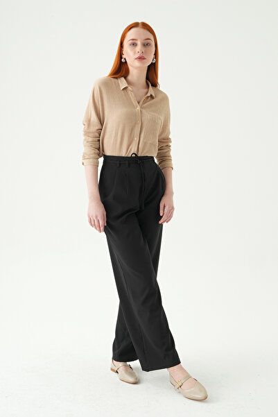 Rays Negru cu șireturi pantaloni palazzo 8411A