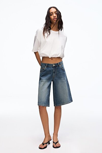 Bershka Baggy fit denim bermuda şort