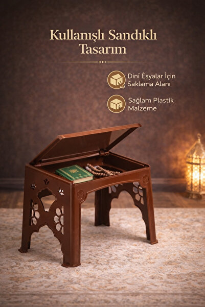 Dalgıç Raptiye SandıklıKahverengi Plastik Rahle - Dayanıklı Kuran Okuma Sehpa...