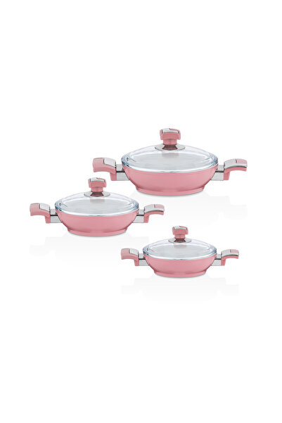 Bonera 6 bucăți din ceramică omletă roz