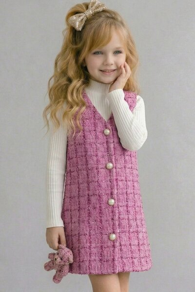 My Kids Wear Детски празничен комплект от 2 части с туидно сако с копчета 12541