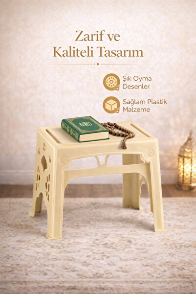 Dalgıç Raptiye Plasrahle Krem Plastik Rahle - Dayanıklı Kuran Okuma Sehpası 2...