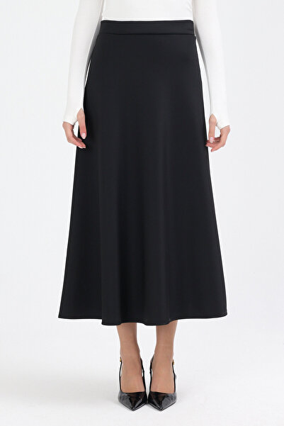 Geco تنورة طويلة نسائية فاخرة من Puf Scuba قصة بشكل جرس