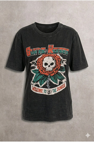 Overdrive '' Guns'n Roses Welcome To The Jungle '' Kadın T-shirt