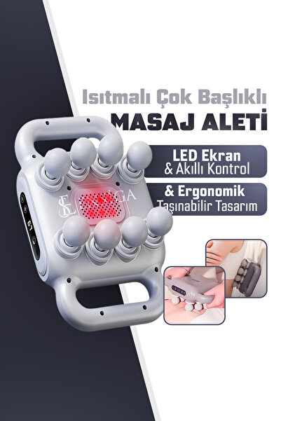 EN SİGA Isıtmalı Çok Başlıklı Elektrikli Masaj Aleti Taşınabilir Boyun Omuz S...