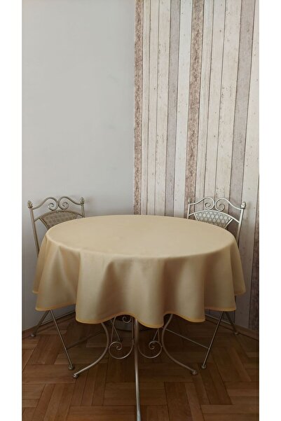 gonk Lüks Fonluk Kumaştan Mamul,dertsiz,fiskos,yemek Masası Örtüsü .çap 150 Cm.
