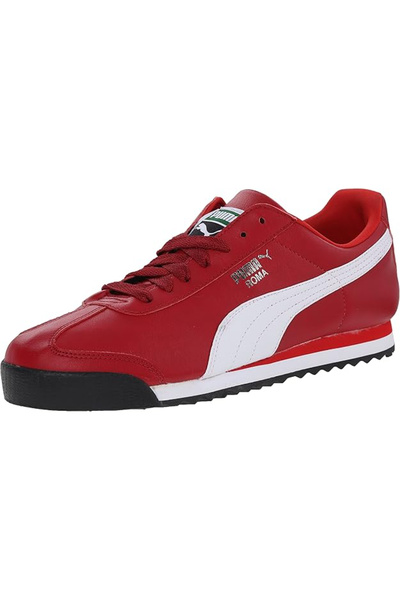 Puma 353572 42 حذاء رياضي رجالي روما بيسك باللون الأحمر