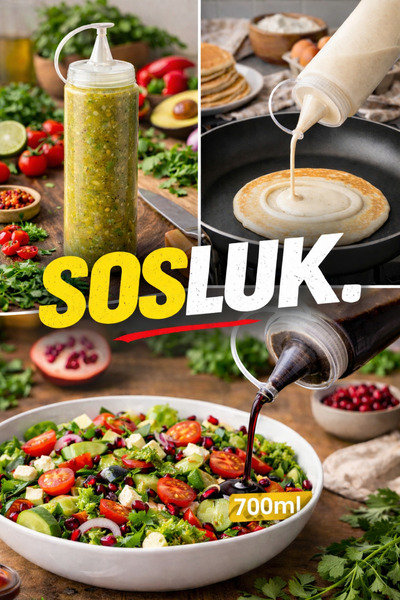 Mode Cool Kapaklı Sıkma Sos Şişesi – Yağ, Ketçap, Mayonez ve Soslar İçin Prat...