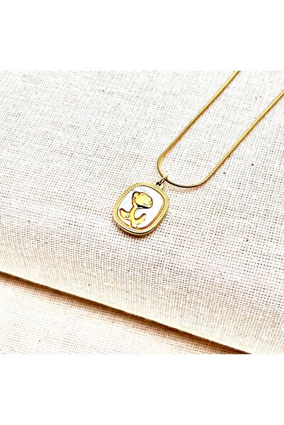 Siya Silver تصميم بسيط - قلادة من الفولاذ المقاوم للصدأ مزخرفة باللؤلؤ